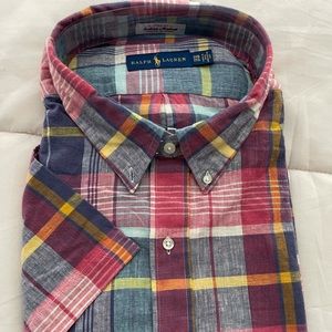 NEW-Ralph Lauren Plaid Short Sleeve Shirts